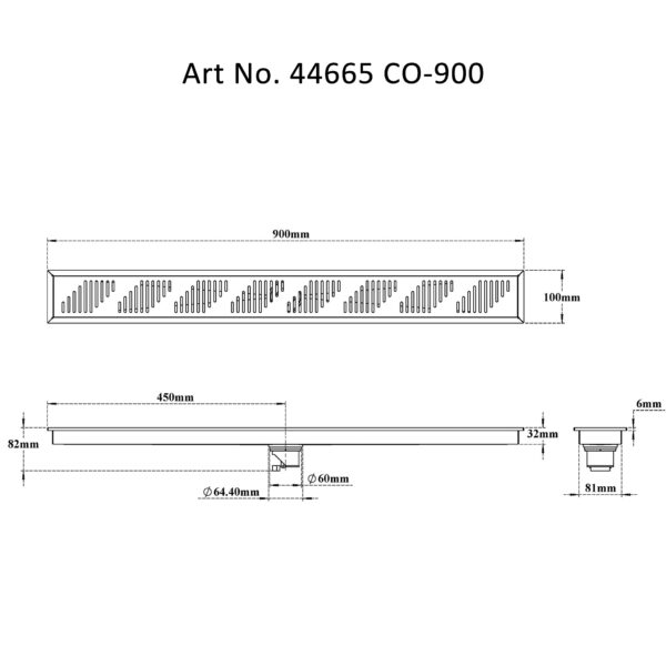 Shower Channel Drain – Piano