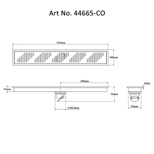 Shower Channel Drain – Piano