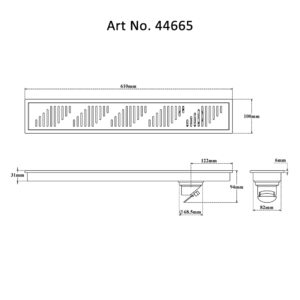 Shower Channel Drain – Piano