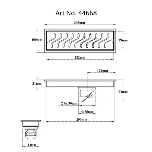 Shower Channel Drain-Curves