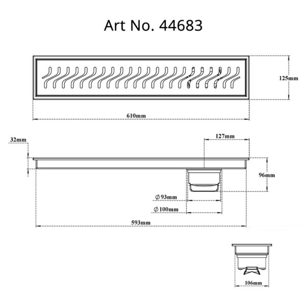 Shower Channel Drain-Curves