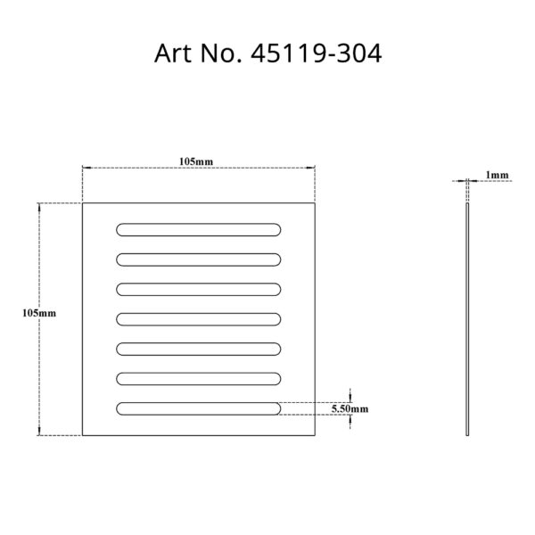 Rain-Roof-Drain-Grate SS304 Sq  Slotted