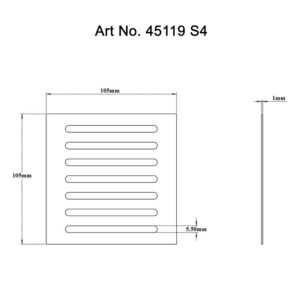 Rain-Roof-Drain-Grate SS304 Sq  Slotted