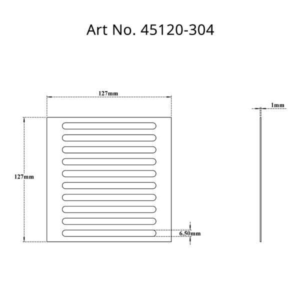 Rain-Roof-Drain-Grate SS304 Sq  Slotted