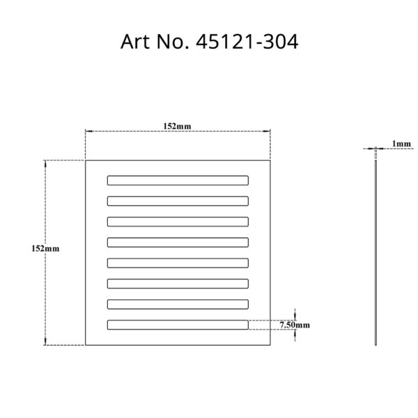 Rain-Roof-Drain-Grate SS304 Sq  Slotted