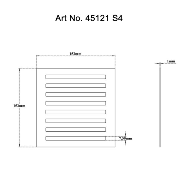 Rain-Roof-Drain-Grate SS304 Sq  Slotted