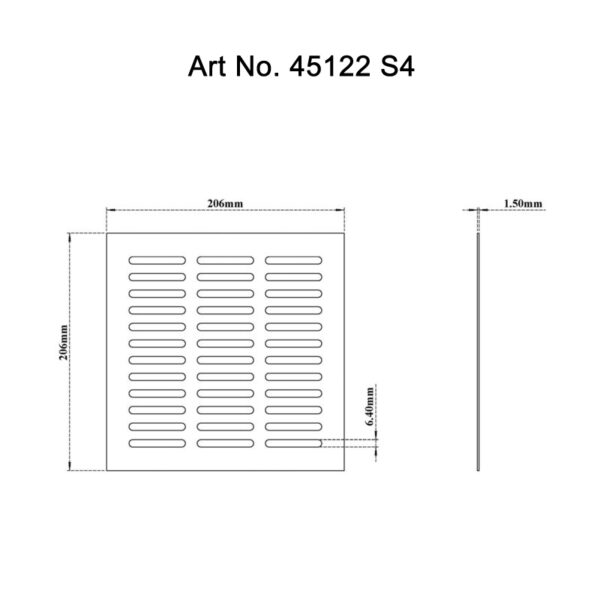 Rain-Roof-Drain-Grate SS304 Sq  Slotted