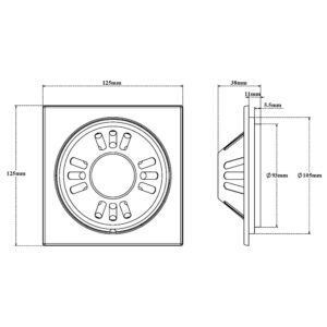 Roof Balcony Drain Square-Dome