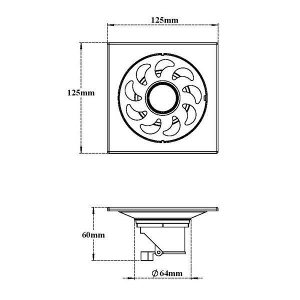 Anti Foul Drain Square Cockroach Trap