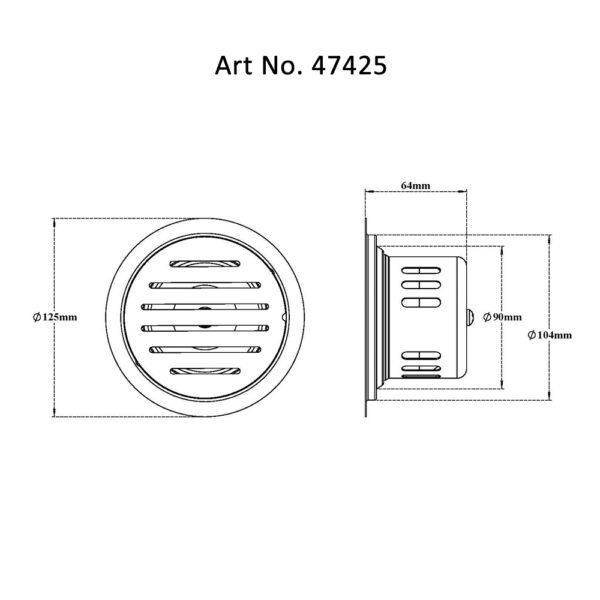 Drain with Cockroach Trap Slotted-Round