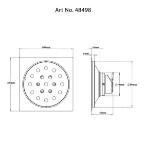 Drain with Cockroach Trap Square – Flat