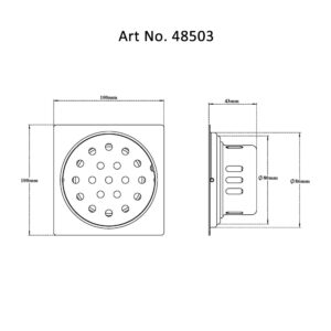 Drain with Cockroach Trap Square