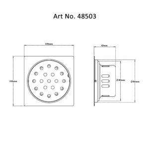 Drain with Cockroach Trap Square