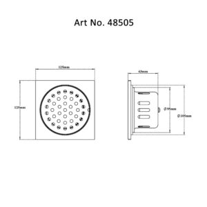 Drain with Cockroach Trap Square