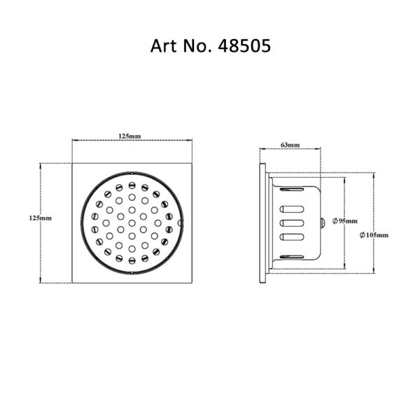 Drain with Cockroach Trap Square