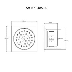 Drain with Cockroach Trap Square