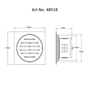 Drain with Cockroach Trap Slotted-Square