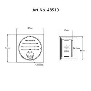 Drain with Cockroach Trap Slotted-Square