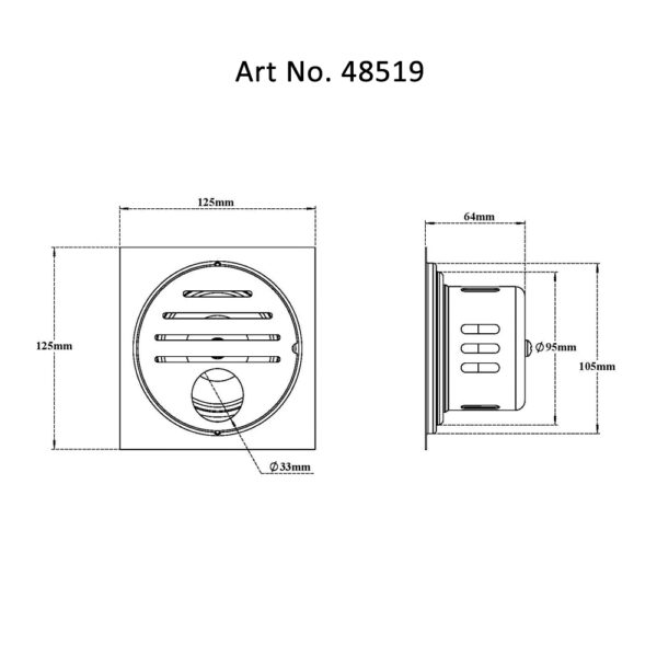 Drain with Cockroach Trap Slotted-Square