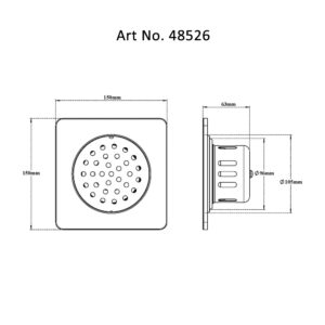 Drain with Cockroach Trap Square