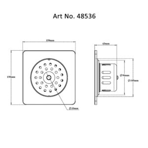 Drain with Cockroach Trap Square