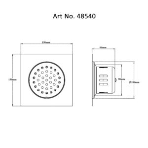 Drain with Cockroach Trap Square