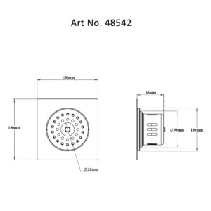 Drain with Cockroach Trap Square