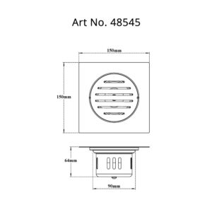 Drain with Cockroach Trap Slotted-Square