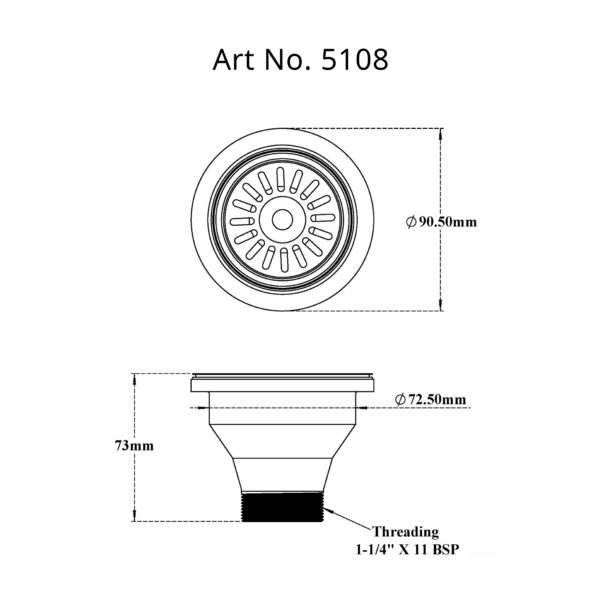 Sink Stainer (Sink Waste Coupling)