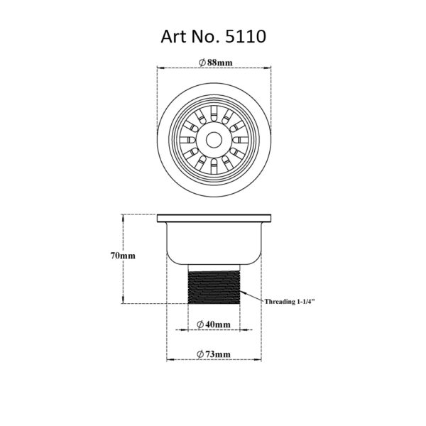 Waste Coupling for Sink (Sink Coupling)