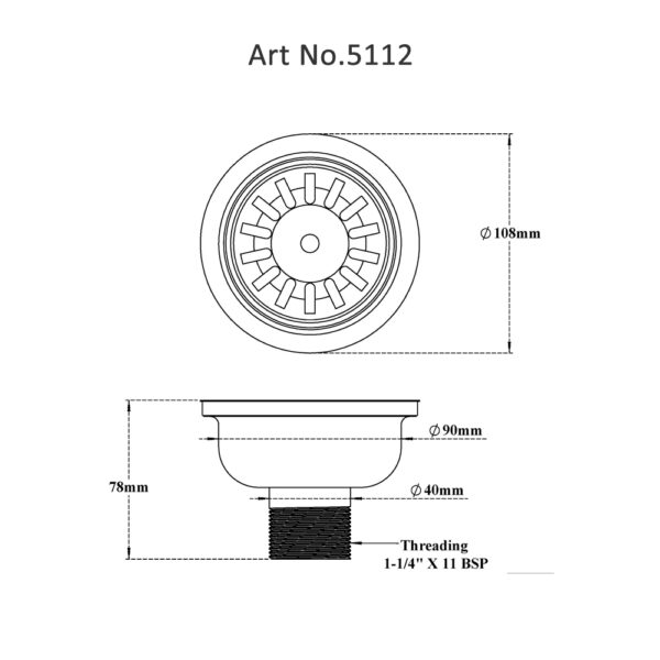 Waste Coupling for Sink (Sink Coupling)