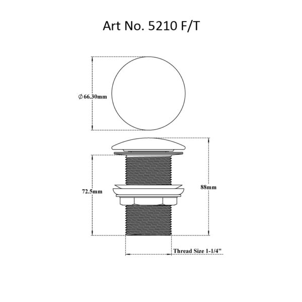 Ceramic Top Waste Coupling