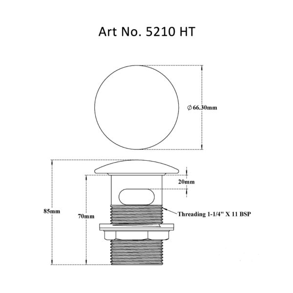 Ceramic Top Waste Coupling