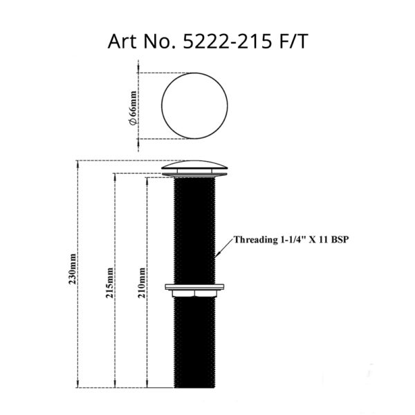 Waste Coupling Pop Up Full Cap