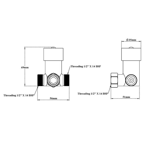 Hot & Cold Mixer Valve for Sensor Faucet