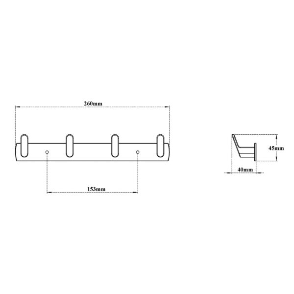 Robe Hook-Quadruple