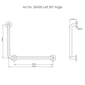 L-Shape Grab Bar 90°