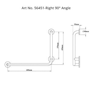 L-Shape Grab Bar 90°