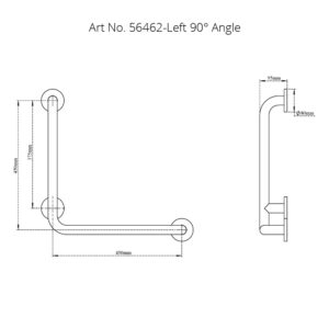 L-Shape Grab Bar 90°