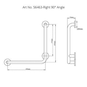 L-Shape Grab Bar 90°