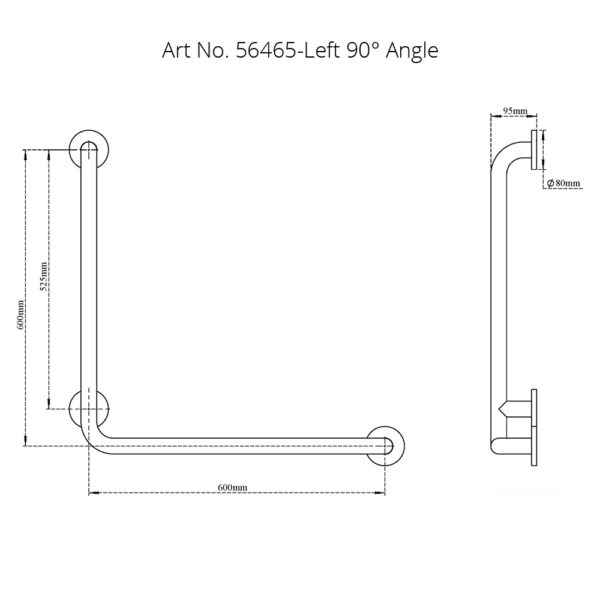 L-Shape Grab Bar 90°