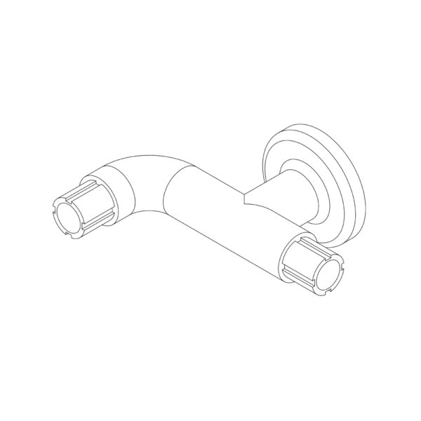 2 Wall Elbow Connector 90°-with post