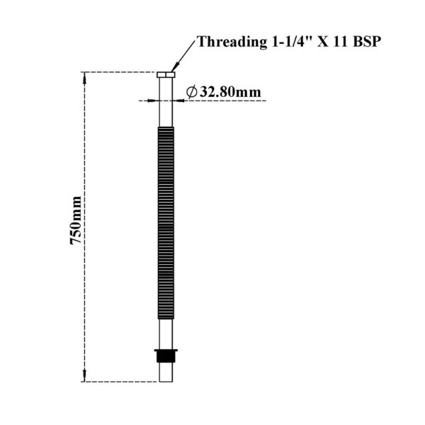 Trap Pipe Steel (with Brass Nut)