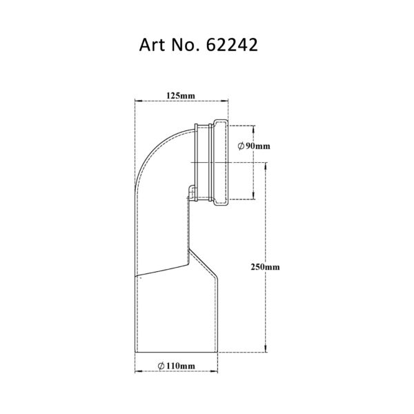 Connector Bend 90° for WC Wall-hung