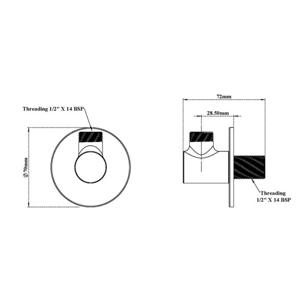 Hand Shower Hose Connector with Flange