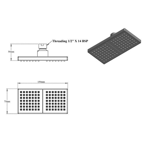 Rain Shower-Rectangular