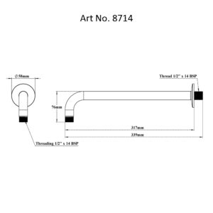 Rain Shower Arm Round & Flange