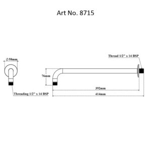 Rain Shower Arm Round & Flange