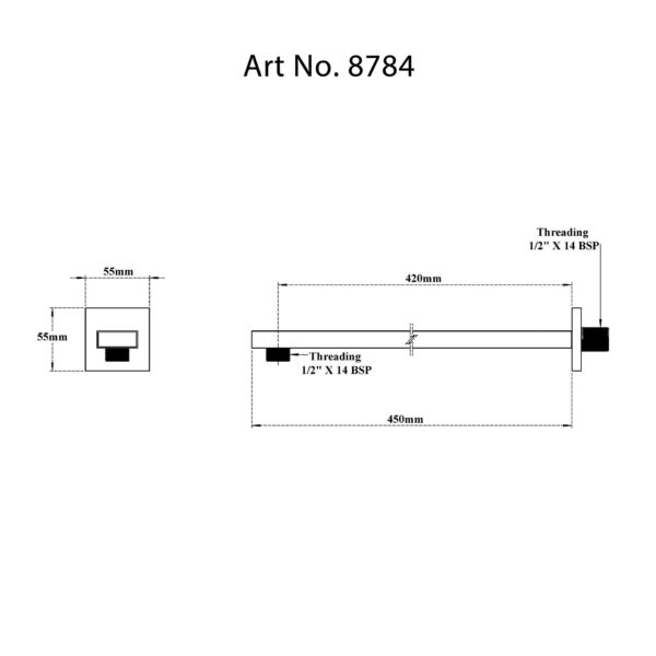 Shower Arm Rectangular