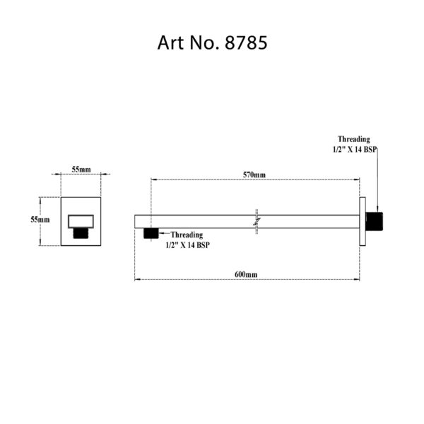 Shower Arm Rectangular